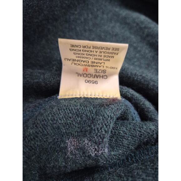 NWT Woolrich 100% Lambs Wool Charcoal Vest Bear & Deer Applique Women Sz M - Picture 9 of 10